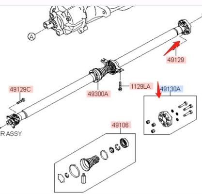 Настраиваемый вибрационный амортизатор пропшафт для Sorento II 491302B00 49130-2B000 491303W000